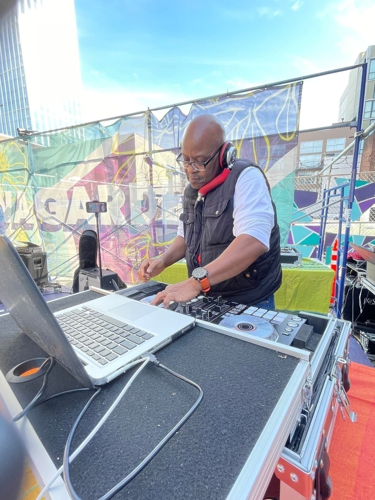 DJ Afrique at outdoor festival