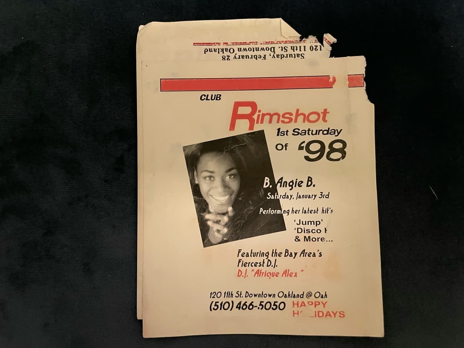 Club Rimshot 1998 flyer featuring DJ Afrique